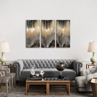 ETTA AVENUE Chevron Revisited by Blakely Bering - 3 Piece Wrapped Canvas Painting