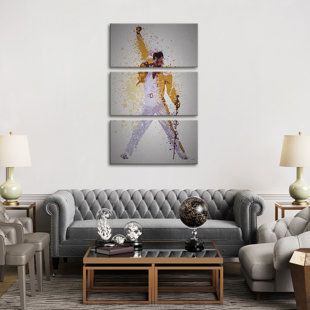 TRENT AUSTIN DESIGN Freddie Mercury - 3 Piece Wrapped Canvas Painting