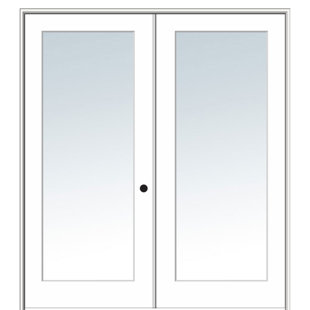 VERONA HOME DESIGN 80'' Solid + Manufactured Wood Glass French Doors