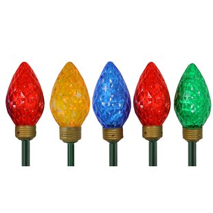 NORTHLIGHT SEASONAL LED Lighted Multi-Color C9 Christmas Pathway Marker Lawn Stakes (Set of 5)