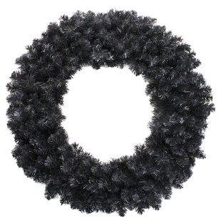 NORTHLIGHT SEASONAL 36" Black Colorado Spruce Artificial Halloween Wreath - Unlit