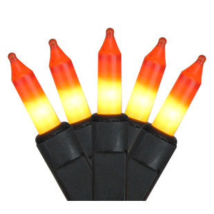 NORTHLIGHT SEASONAL 100-Count Candy Corn Inspired Halloween String Lights - 20ft Black Wire