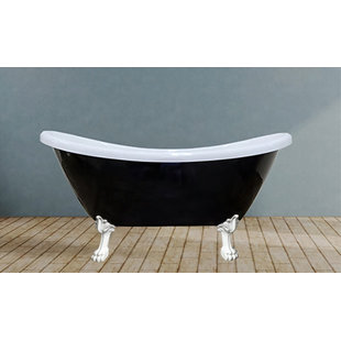 CASTELLOUSA Daphne 69" x 30" Clawfoot Soaking Fiberglass Bathtub