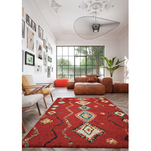 WORLD MENAGERIE Bothwell Geometric Shag Area Rug