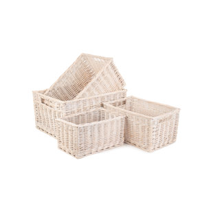 HIGHLAND DUNES Wicker 4 Piece Storage Basket Set