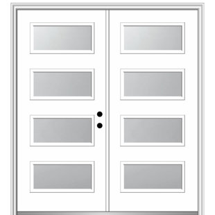 VERONA HOME DESIGN 81.75'' Glass Fiberglass Front Entry Doors