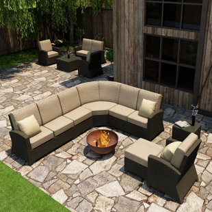 FOREVER PATIO Cypress 7 Piece Sectional Seating Group with Sunbrella Cushions