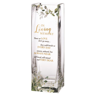 LE PRISE™ Bonomo Botanical Theme Memorial Flower with Sympathy Verse Table Vase