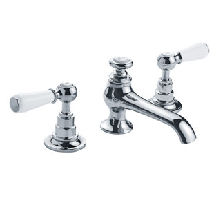 LEFROY BROOKS Connaught White Lever Widespread Bathroom Faucet
