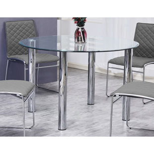 ORREN ELLIS Odia Round Glass Dining Table