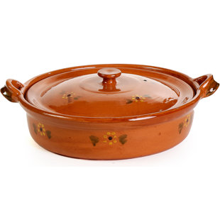 Ancient Cookware Terracotta Round Braiser with Lid