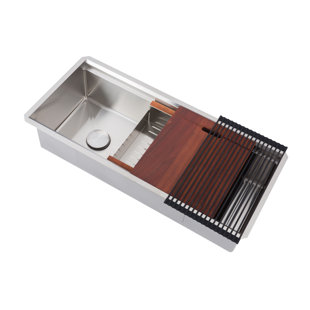 EMODERN DECOR CozyBlock 42'' L Undermount Single Bowl Stainless Steel Kitchen Sink