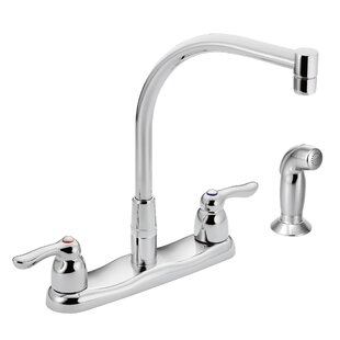 MOEN M-Bition Double Handle Kitchen Faucet with Side Spray