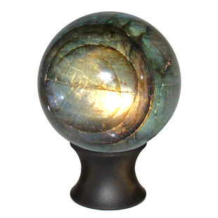 MYTERRA GEMSTONE HARDWARE Labradorite Cabinet Knob 1 1/2" Diameter Round Knob