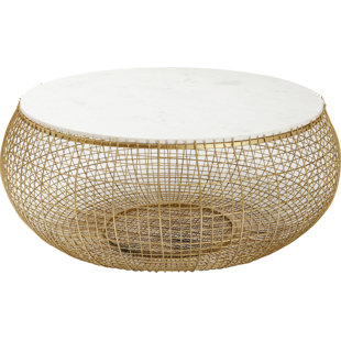 KARE DESIGN Coffee Table Cesta Marble Gold Ø100cm