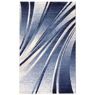 SEHRAZAT Trend Hand Woven Flatweave Blue Area Rug