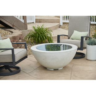 THE OUTDOOR GREATROOM COMPANY Cove Bowl Concrete Propane Fire Pit