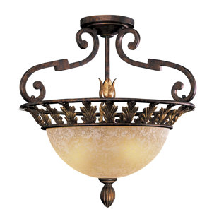 METROPOLITAN BY MINKA Zaragoza 3 - Light 19.5" Unique/Statement Bowl Semi Flush Mount