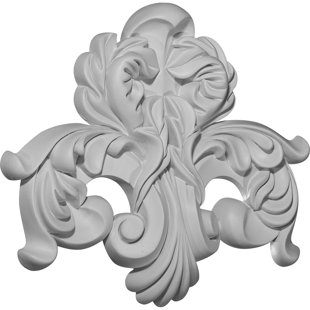 EKENA MILLWORK Benson 10 5/8"H x 12 1/2"W x 1 1/2"D Center Flourish Onlay