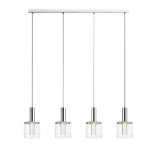 EBERN DESIGNS Lineare LED-Pendelleuchten-Set 4-flammig Ralls