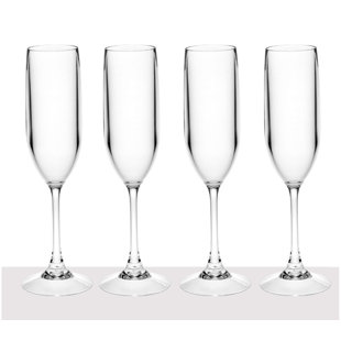 Winston Porter Branton 4 - Piece 6oz. Plastic Flute Stemware Set (Set of 4)