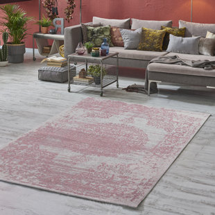 SEHRAZAT Carina Persian Machine Woven Flatweave Antique Pink Area Rug