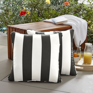 MOZAIC COMPANY Sunbrella Striped Indoor/Outdoor Reversible Throw Pillow (Set of 2)
