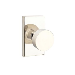 EMTEK Privacy (Bed & Bath) Round Knob with Modern Rectangular Rose Door Knob