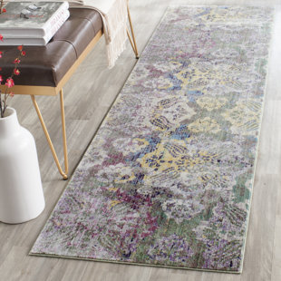 BUNGALOW ROSE Thanh Floral Green/Purple Area Rug