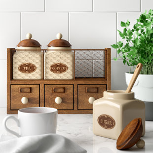 THREE POSTS 3-tlg. Kaffee, Tee & Zucker Dosen Set