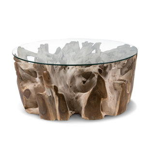 IBOLILI Bleach Glass Top Coffee Table