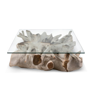 IBOLILI Bleach Glass Top Coffee Table