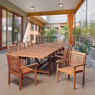 ROSECLIFF HEIGHTS Kennedi International Home Outdoor 9 Piece Dining Set