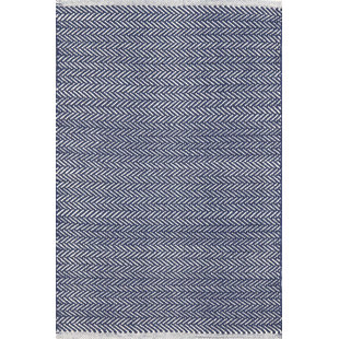 DASH AND ALBERT RUGS Herringbone Indigo Handwoven Cotton Rug