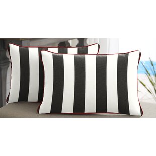 MOZAIC COMPANY Striped Indoor/Outdoor Reversible Throw Pillow (Set of 2)