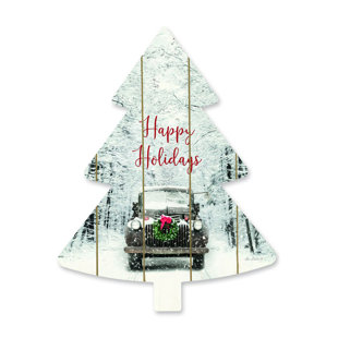 THE AMISH FURNITURE COMPANY Happy Holidays Vintage Truck Decorative Accent