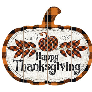 THE AMISH FURNITURE COMPANY Happy Thanksgiving - Buffalo Check Decorative Accent