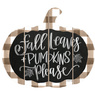 THE AMISH FURNITURE COMPANY Fall Leaves and Pumpkins Please Wall Décor
