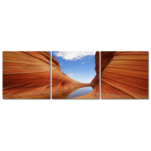 WHOLESALE INTERIORS Baxton Studio Desert Sandstone 3 Piece Framed Photographic Print on Wrapped Canvas Set