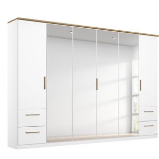 RAUCH Schrank Kleiderschrank Drehtürenschrank CARLSSON mit 4 Schubladen, Massivholz-Griffe und -Füße