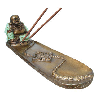STONEAGE ARTS GLOBAL Happy Buddha Figurine Incense Holder