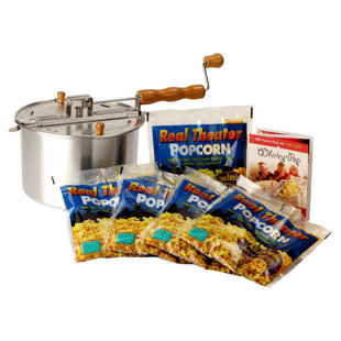 WABASH VALLEY FARMS Whirley Pop Popcorn Popper - Plus Real Theater 5 Pack