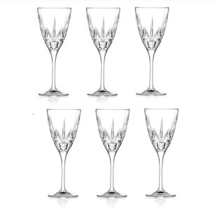 Lorren Home Trends Chic 6 - Piece Lead Free Crystal All Purpose Wine Glass Stemware Set (Set of 6)