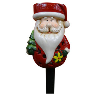 BZB GOODS Santa Claus Ceramic Solar Powered Changing LED Light