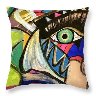 MOTLEY EYE Abstract 100% Spun Polyester Poplin Reversible Throw Pillow