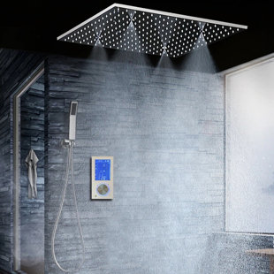 FONTANASHOWERS Flagstaff Digital Touch Thermostatic Complete Shower System with Rough-in Valve