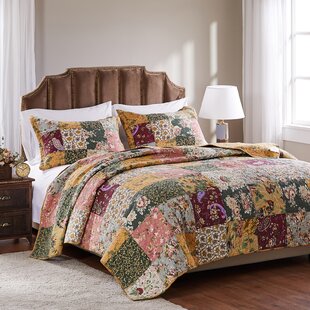 GREENLAND HOME FASHIONS Antique Beason 100% Cotton Reversible Quilt Set