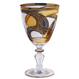 CLASSIC TOUCH Set Of 6 Water Glasses With 24K Gold Swivel Design (Set of 6)