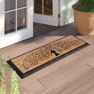 WINSTON PORTER Ahriella Natural Flocked Coir and Rubber Large Door Mat, Thick Durable Heavy Duty Non Slip Doormats