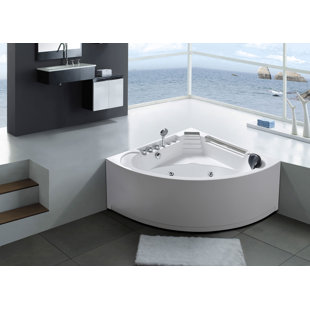SIMBA USA INC 53'' x 53'' Plastic / Acrylic Bathtub with Faucet